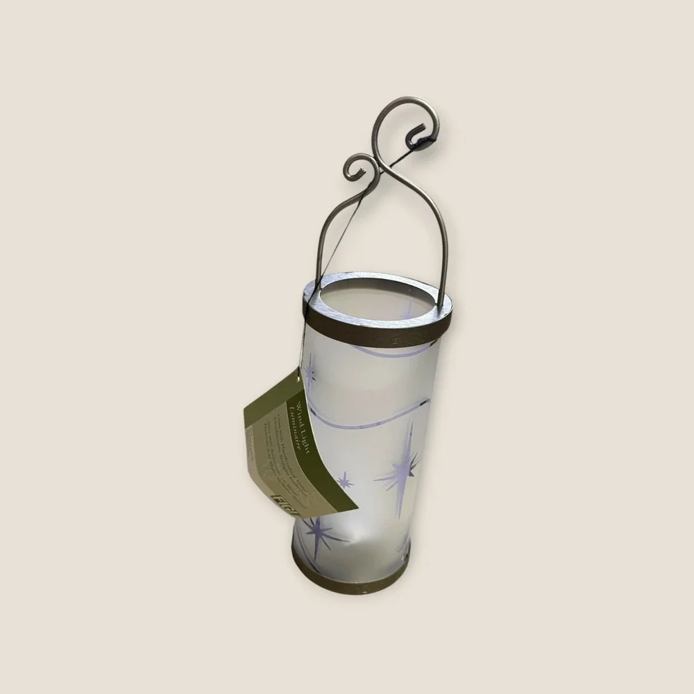 FIGI Stars Frosted Glass Wind Light Luminaire Suncatcher Tealight Holder Lantern